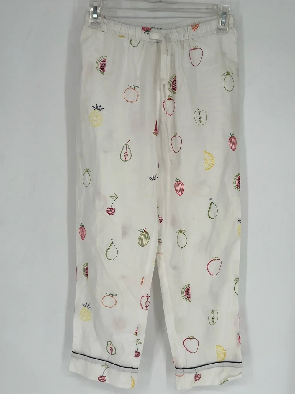 Anthro Print Fresh Fruit Medley Embroidered Pajama Set XXS‎